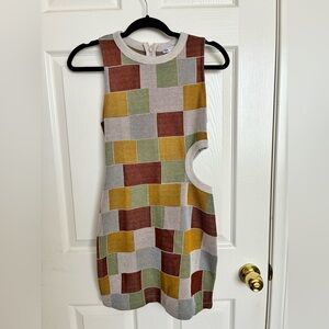 Zara Multicolor Patchwork Cutout Dress